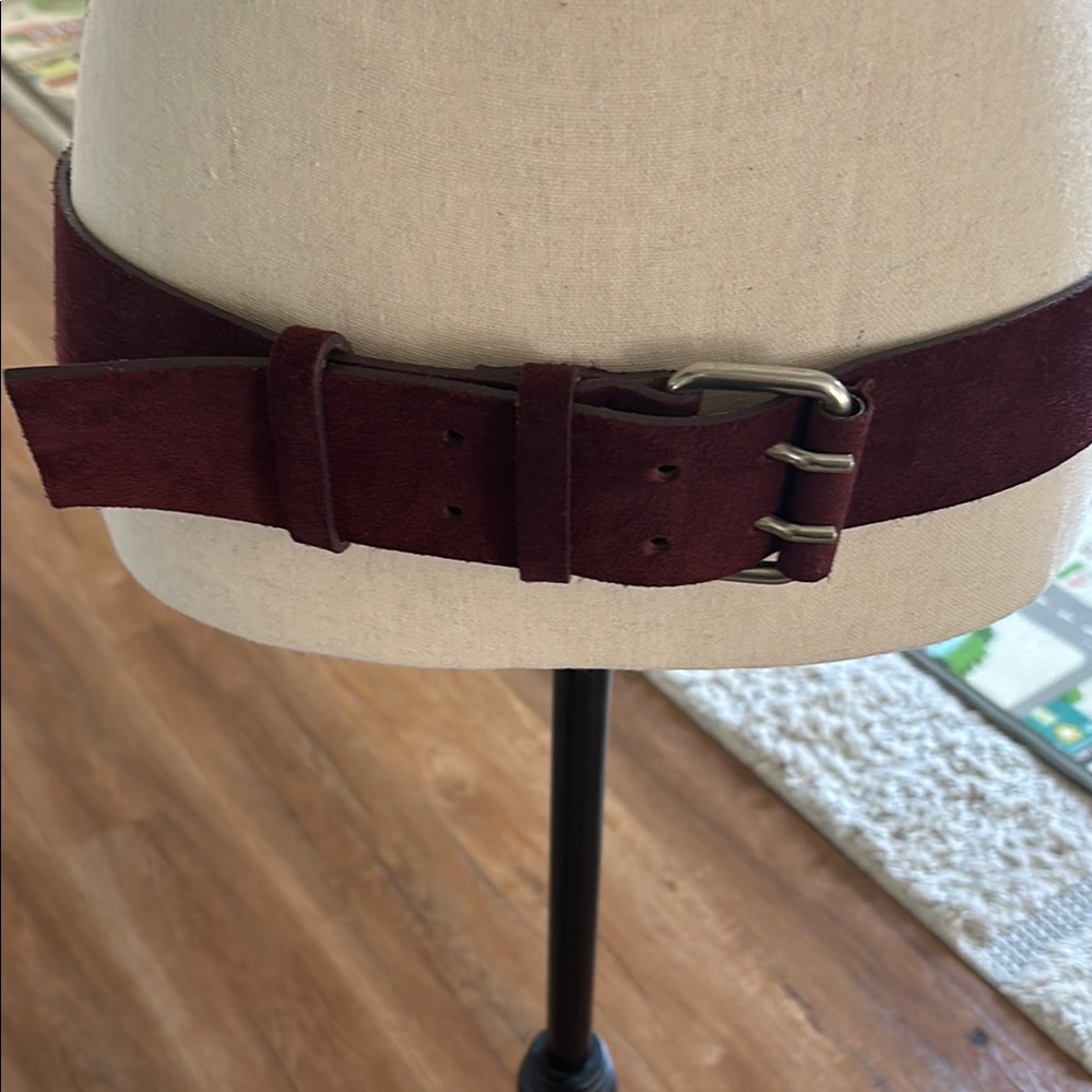 Club Monaco Burgundy Suede Belt